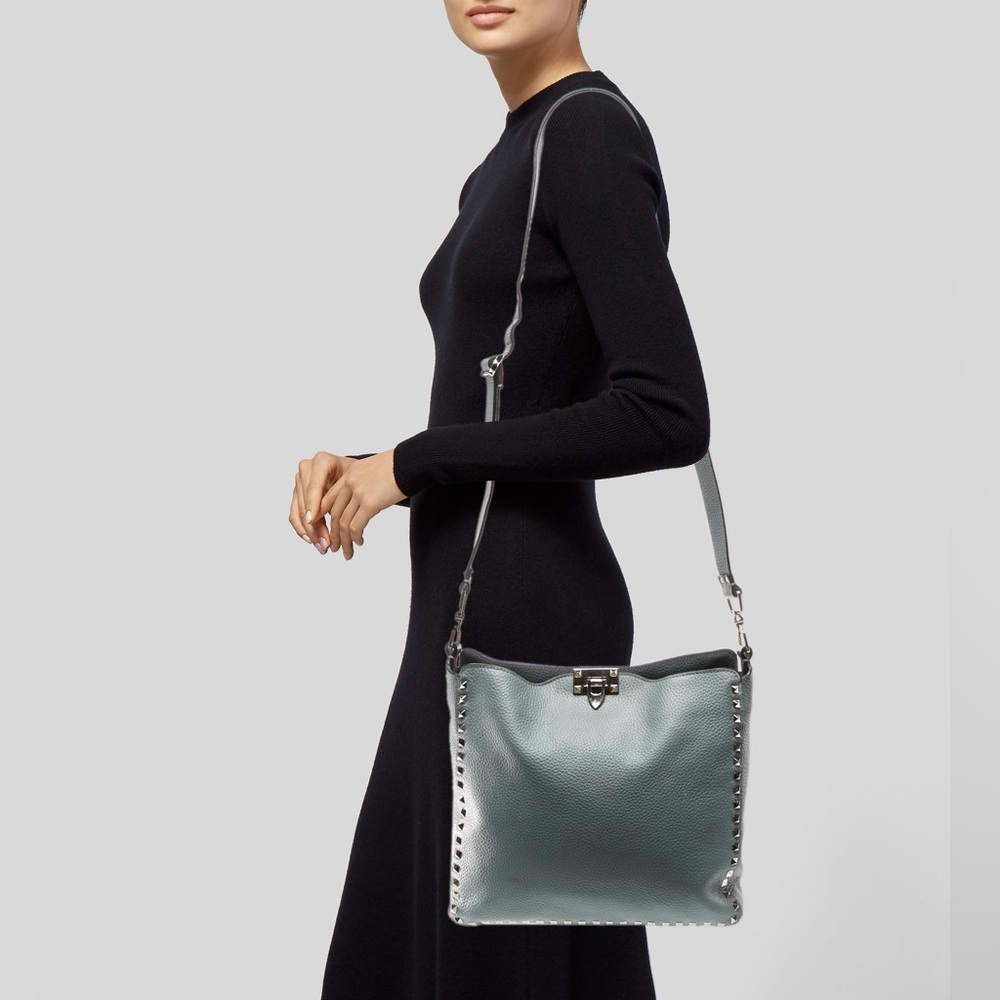 Valentino Rockstud Messenger Bag, Grey - Picture 5 of 5